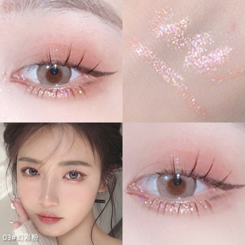 1Pcs Diamond Glitter Eyeshadow Liner Pencil Face Makeup Highlighter Long lasting Matte Pink Silkworm Champagne Gold Eyeliner Pen