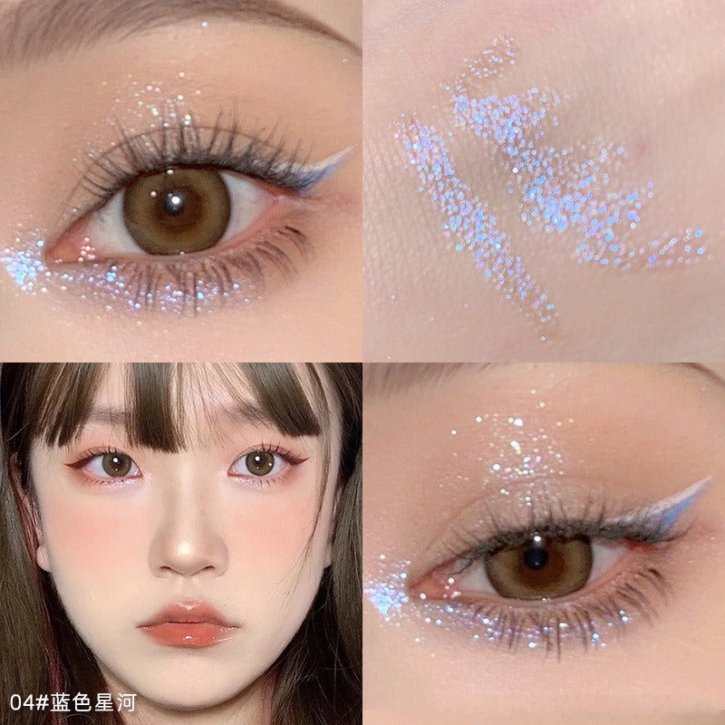 1Pcs Diamond Glitter Eyeshadow Liner Pencil Face Makeup Highlighter Long lasting Matte Pink Silkworm Champagne Gold Eyeliner Pen
