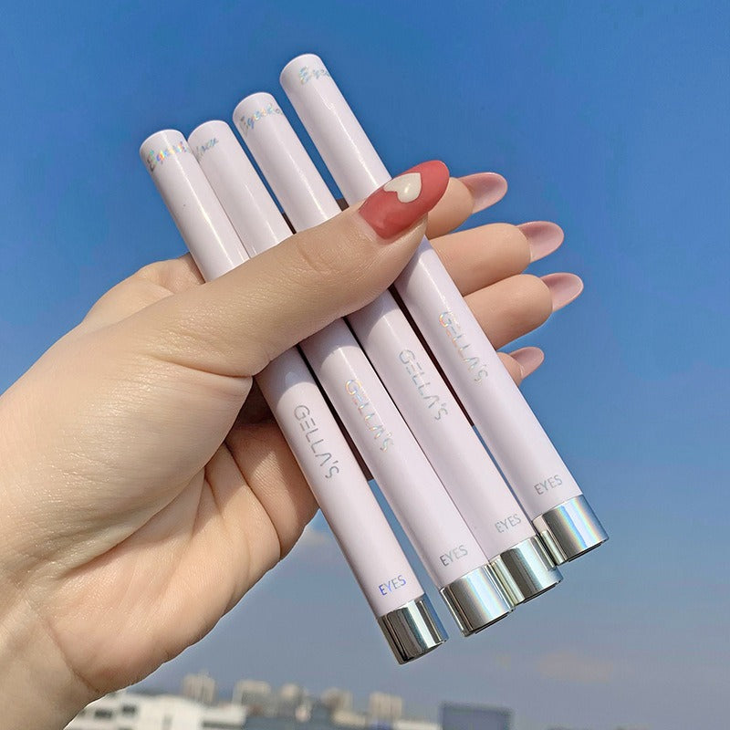 1Pcs Diamond Glitter Eyeshadow Liner Pencil Face Makeup Highlighter Long lasting Matte Pink Silkworm Champagne Gold Eyeliner Pen