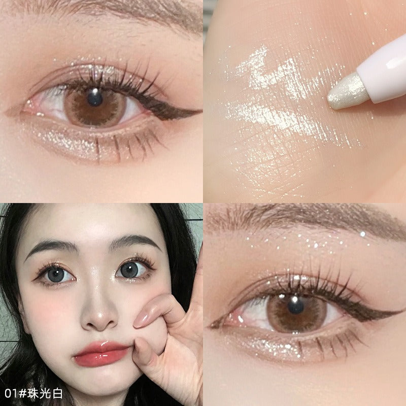 1Pcs Diamond Glitter Eyeshadow Liner Pencil Face Makeup Highlighter Long lasting Matte Pink Silkworm Champagne Gold Eyeliner Pen