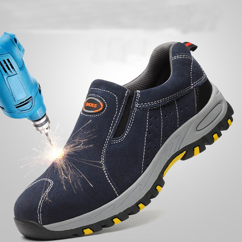 Steel Toe Safety Work Shoes Men 2018 Fashion Summer Breathable Slip On Casual Boots Mens Labor Insurance Puncture Proof Shoe