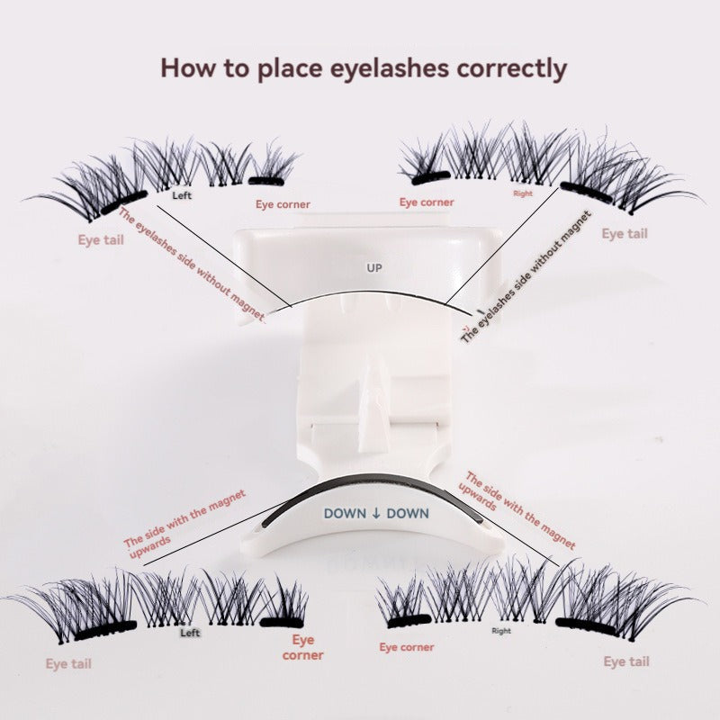 Five magnetic adhesive free magnetic eyelash clamp set for European and American thick magnetic eyelashes