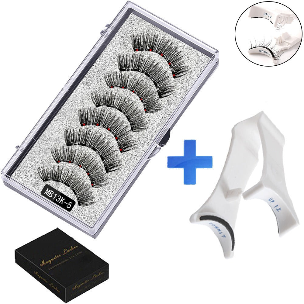 Five magnetic adhesive free magnetic eyelash clamp set for European and American thick magnetic eyelashes