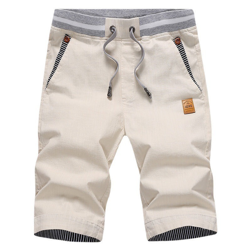 Mens Beach Pants Summer Casual Pants Pure Cotton Quick Drying Mens Shorts Sports Large Beach Pants Men