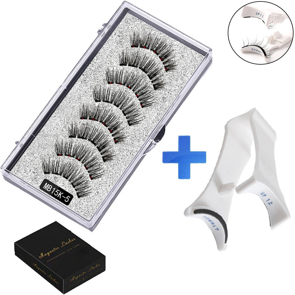 Five magnetic adhesive free magnetic eyelash clamp set for European and American thick magnetic eyelashes