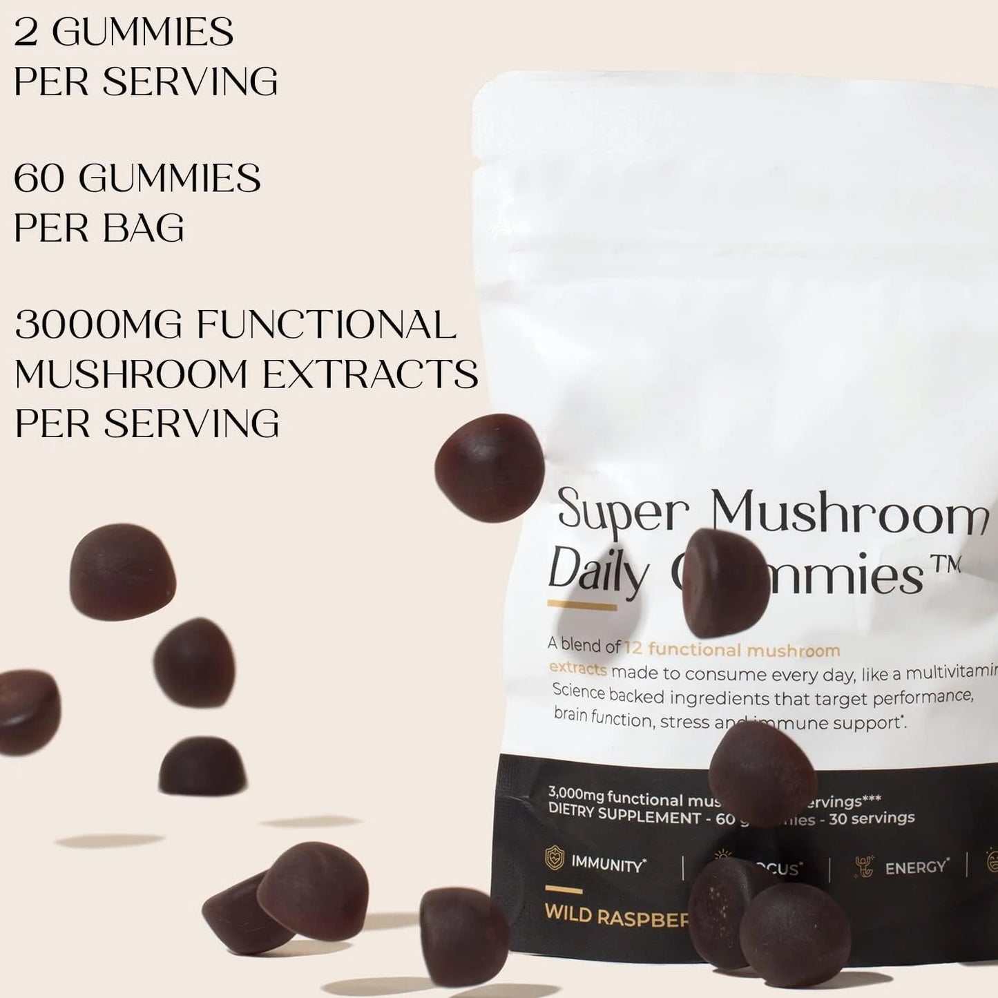 Super mushroom gummie 60 pieces