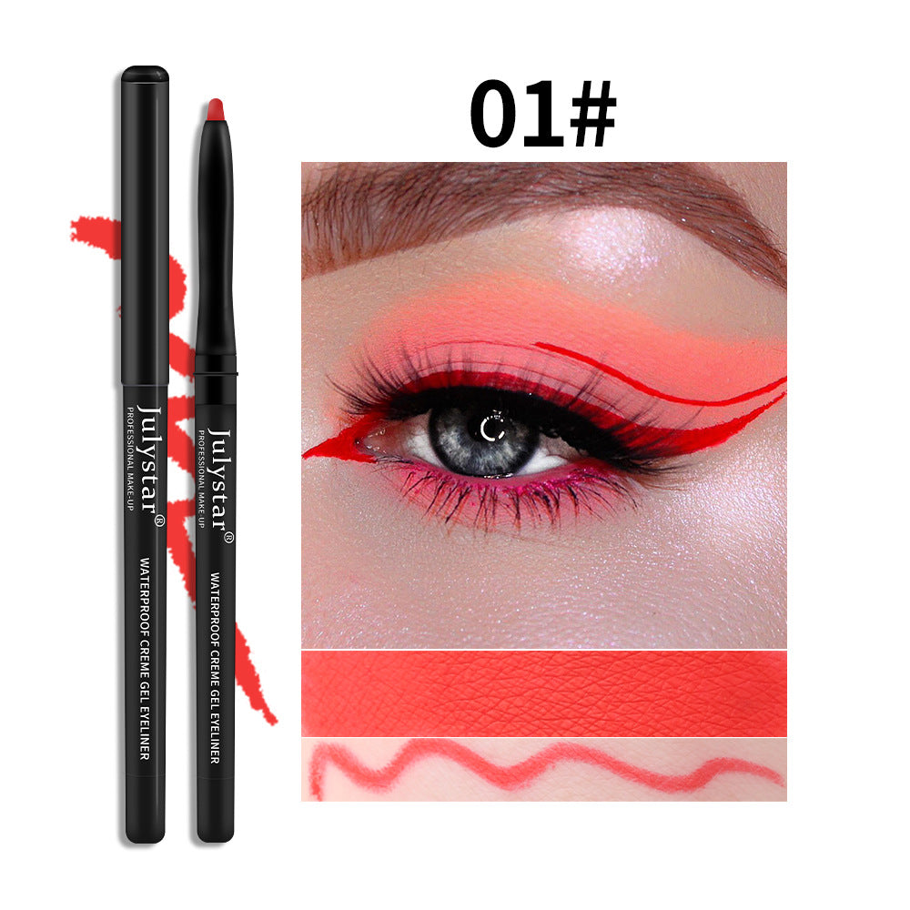 White Eyeliner Pencil Color Eyeliner Cream Not Easy To Smudge Waterproof Oil-Proof Slim Eyeliner Gel Pencil