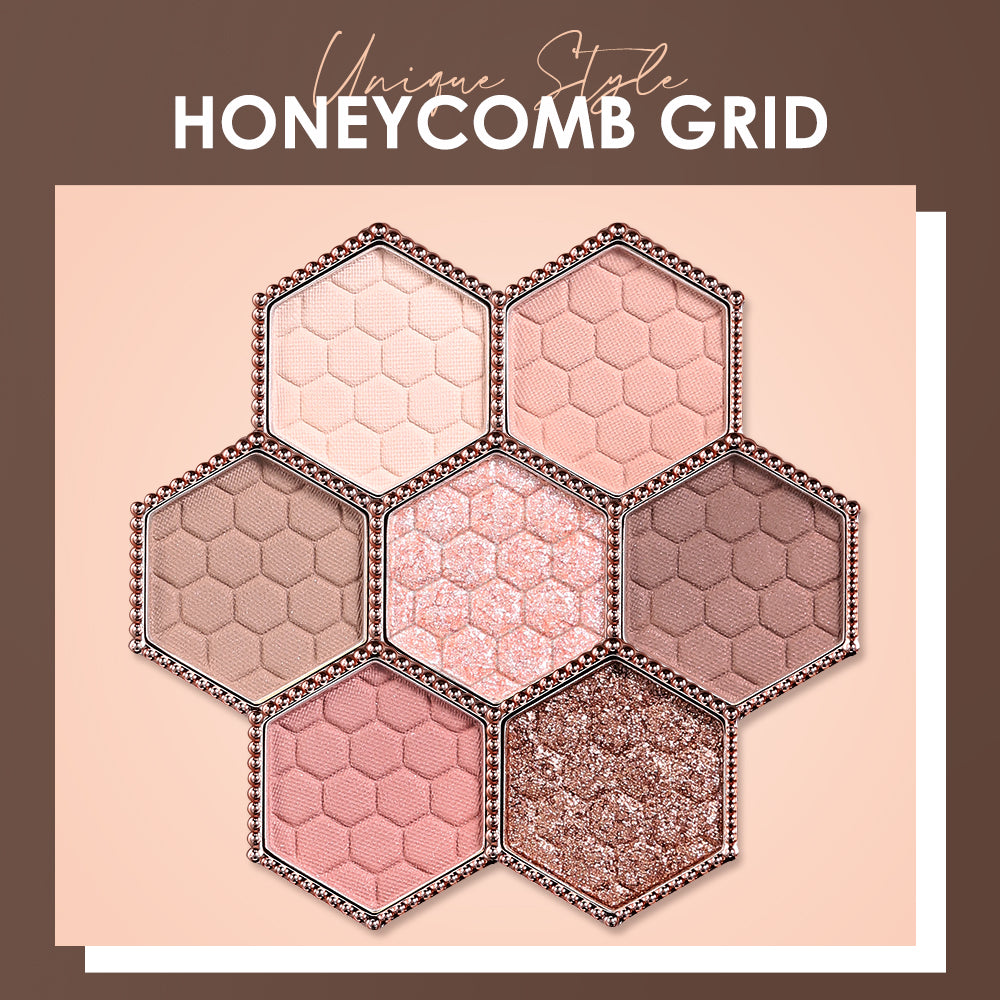 Honeycomb Hexagonal Star Diamond Eyeshadow Palette Taro Powder Honey Earth Eyeshadow Natural Highlight 12 Colors