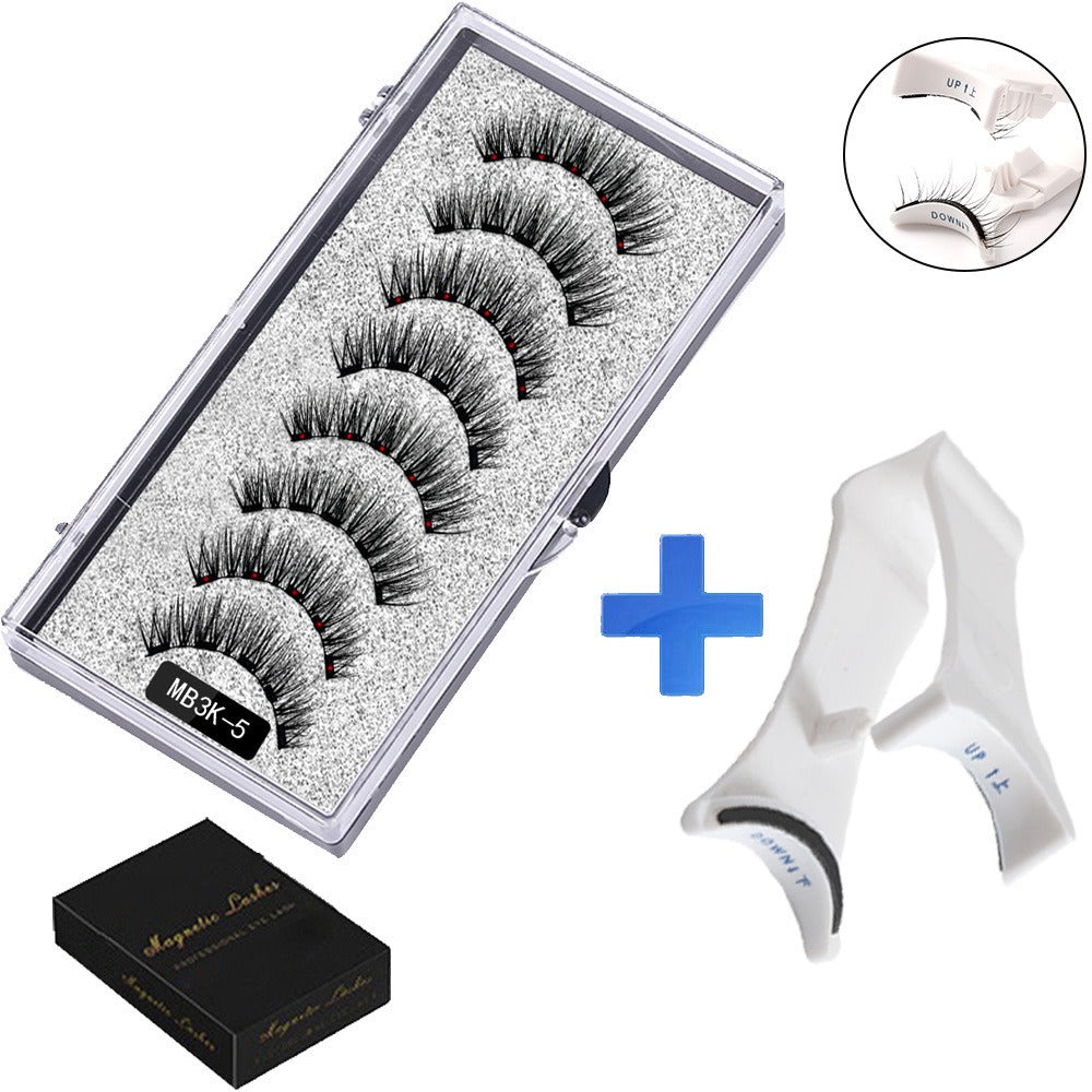 Five magnetic adhesive free magnetic eyelash clamp set for European and American thick magnetic eyelashes