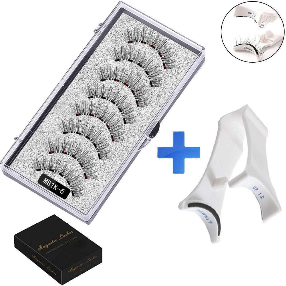 Five magnetic adhesive free magnetic eyelash clamp set for European and American thick magnetic eyelashes