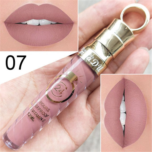 20 Colors Lipstick Waterproof Long Lasting Matte+Shimmer Mental Beauty Lip Gloss Nude Glitter  Lip Gloss Beauty Red Lip Tint New