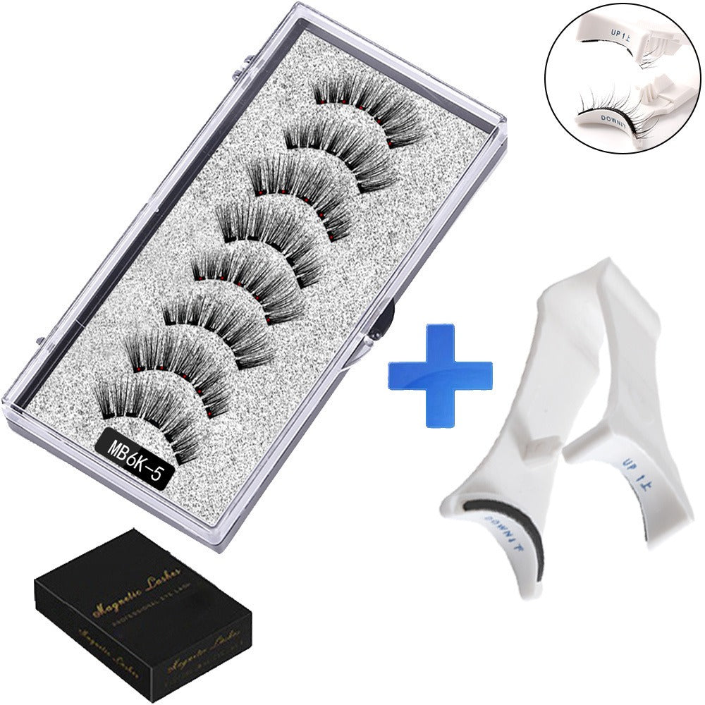 Five magnetic adhesive free magnetic eyelash clamp set for European and American thick magnetic eyelashes