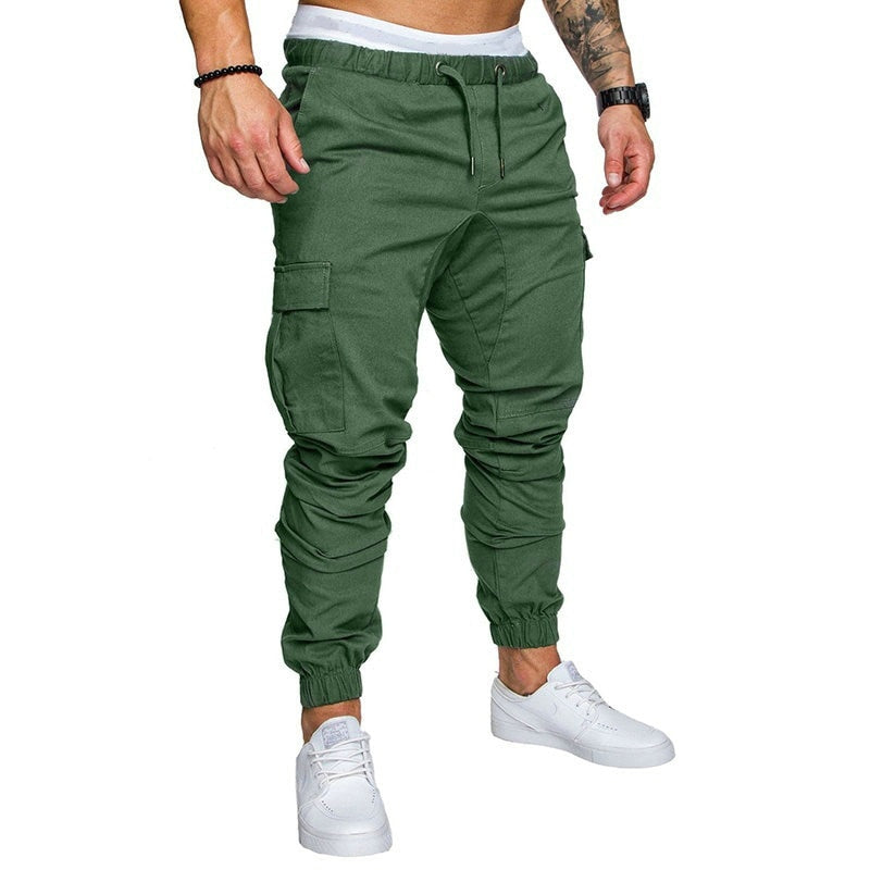 Autumn Men Pants Hip Hop Harem Joggers Pants New Male Trousers Mens Joggers Solid Multi-pocket Pants Sweatpants