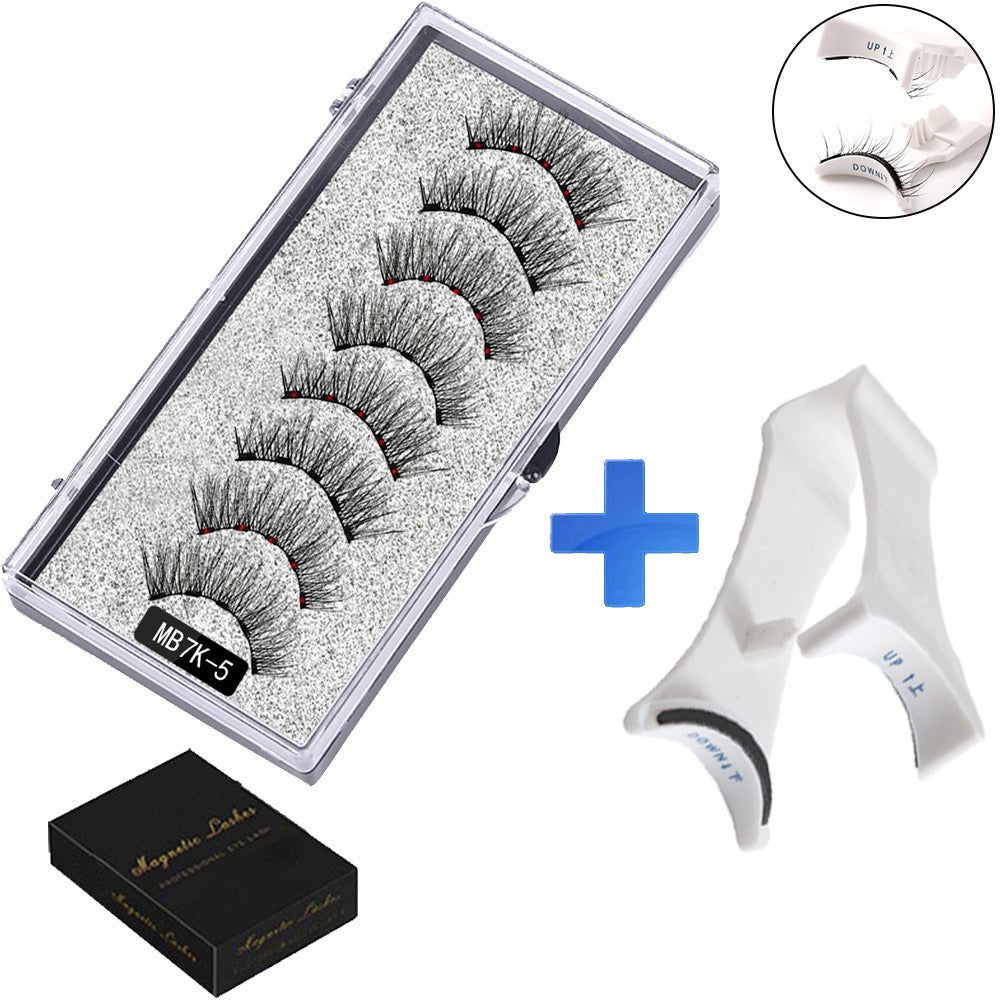 Five magnetic adhesive free magnetic eyelash clamp set for European and American thick magnetic eyelashes