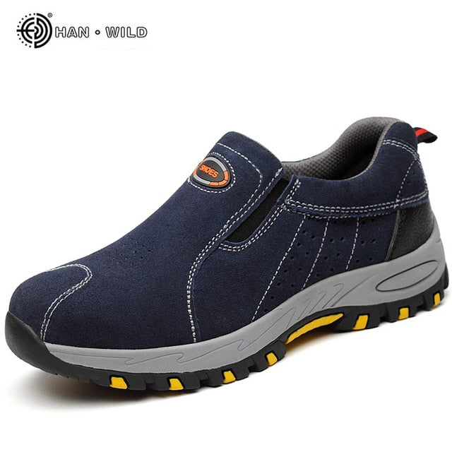 Steel Toe Safety Work Shoes Men 2018 Fashion Summer Breathable Slip On Casual Boots Mens Labor Insurance Puncture Proof Shoe