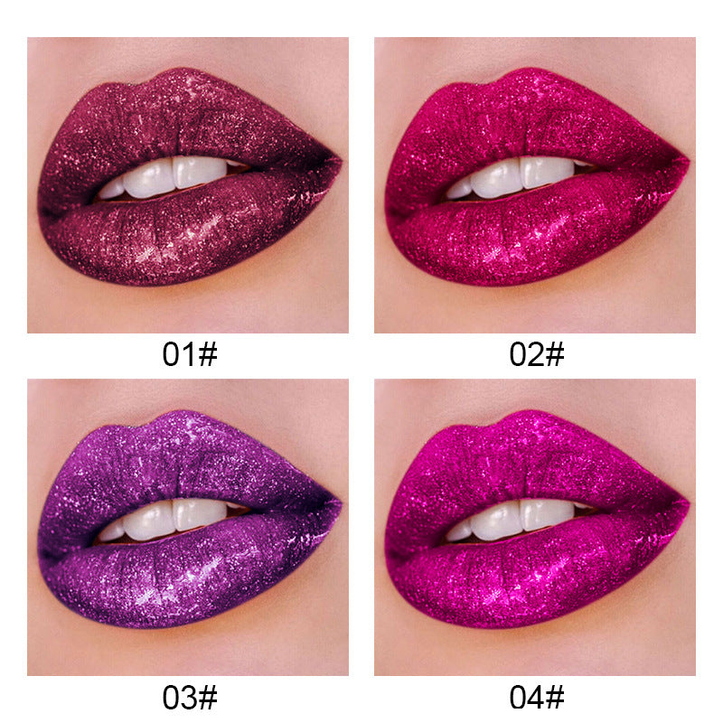 Fit Colors Metallic Non-Stick Cup Lip Gloss Pearlescent Diamond Lip Polarized Lip Glaze Liquid Lipstick