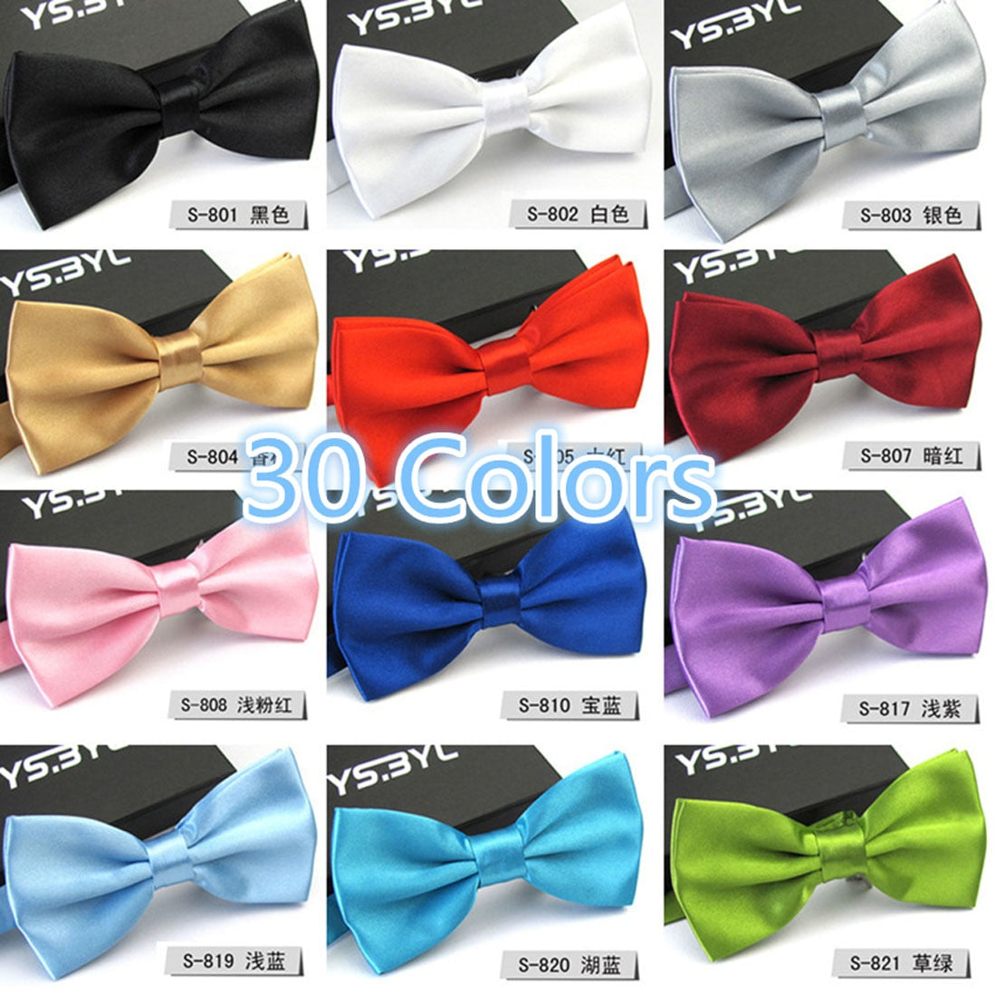 1Pc Men's Bow Tie Fashion Classic Satin Tuxedo Ties For Men Wedding Party Adjustable Bowtie Butterfly Mens Ties