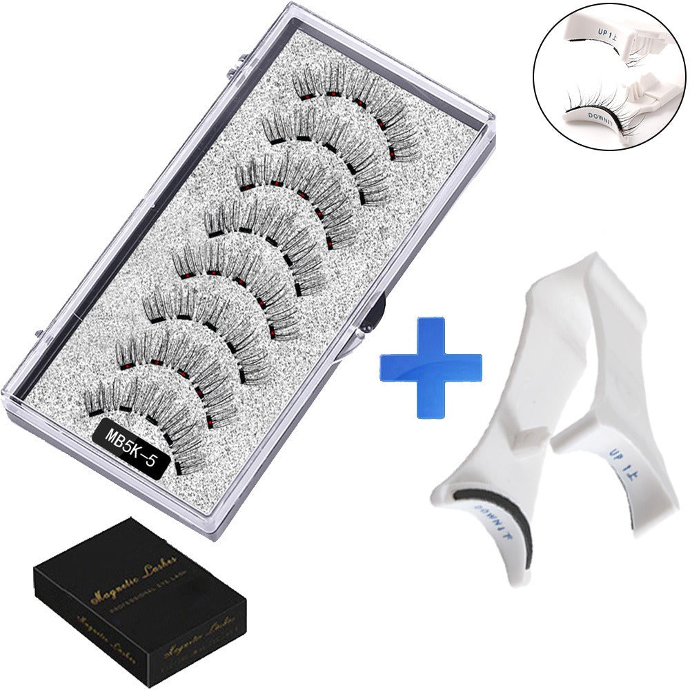 Five magnetic adhesive free magnetic eyelash clamp set for European and American thick magnetic eyelashes