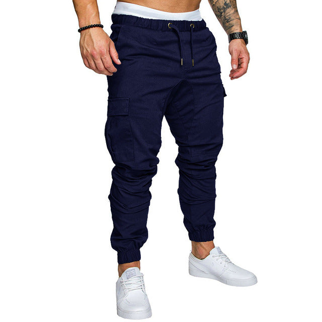 Autumn Men Pants Hip Hop Harem Joggers Pants New Male Trousers Mens Joggers Solid Multi-pocket Pants Sweatpants