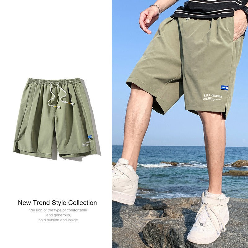 Ice Silk Shorts Mens Summer Thin Outwear Quick Drying Casual Pants Mens Five Point Trend Beach Basketball Sports Pants