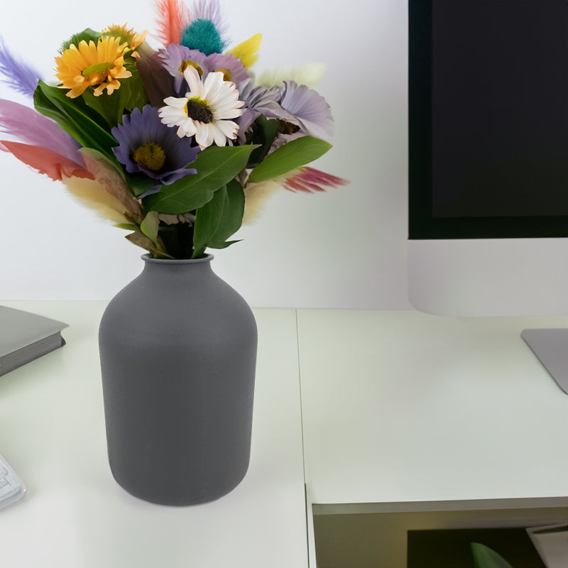 Matte Black Metal Vase: For Dried Flowers, Wedding Gifts, and Home Decor