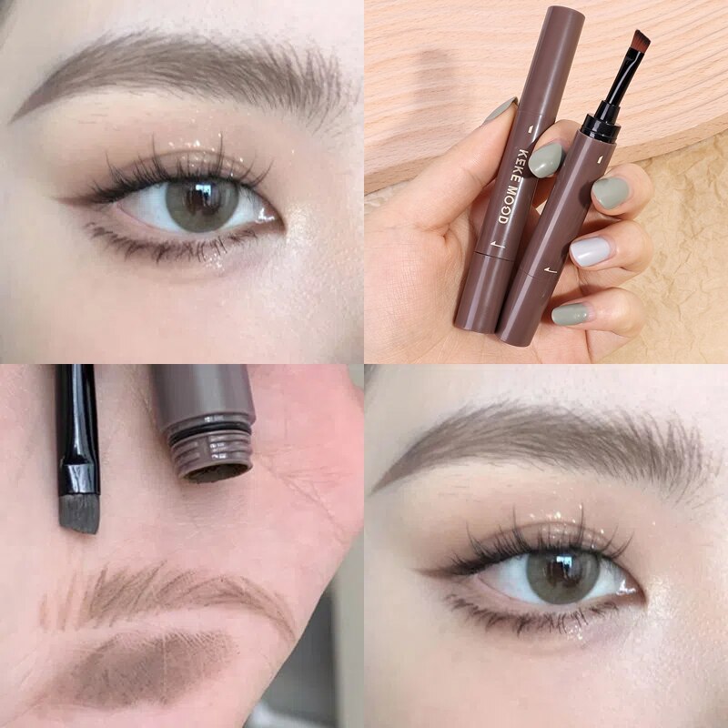 Waterproof Brown Grey Eyebrow Dyeing Cream Pencil Natural Lasting Non-smudge Setting Dye Eye Brow Pen with Brush Makeup Cosmetic