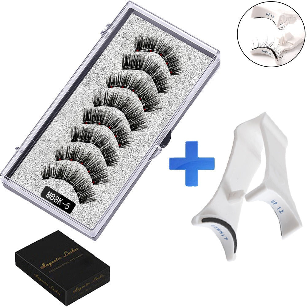 Five magnetic adhesive free magnetic eyelash clamp set for European and American thick magnetic eyelashes