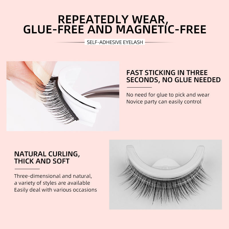 False Eyelashes Warm Gel Free Self-Adhesive Three Pair Suit Pure Manual Natural Exquisite Boxed Japanese False Eyelashes