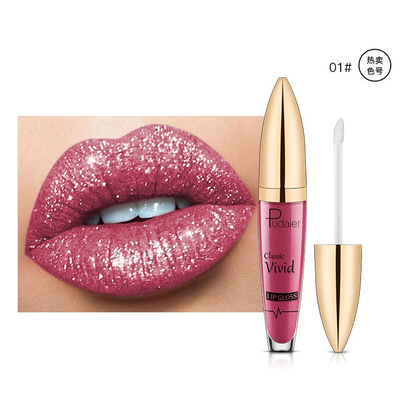 Pudaier matte pearl gloss lip gloss does not stick to cup lip glaze, develops color, liquid lipstick, and lip gloss