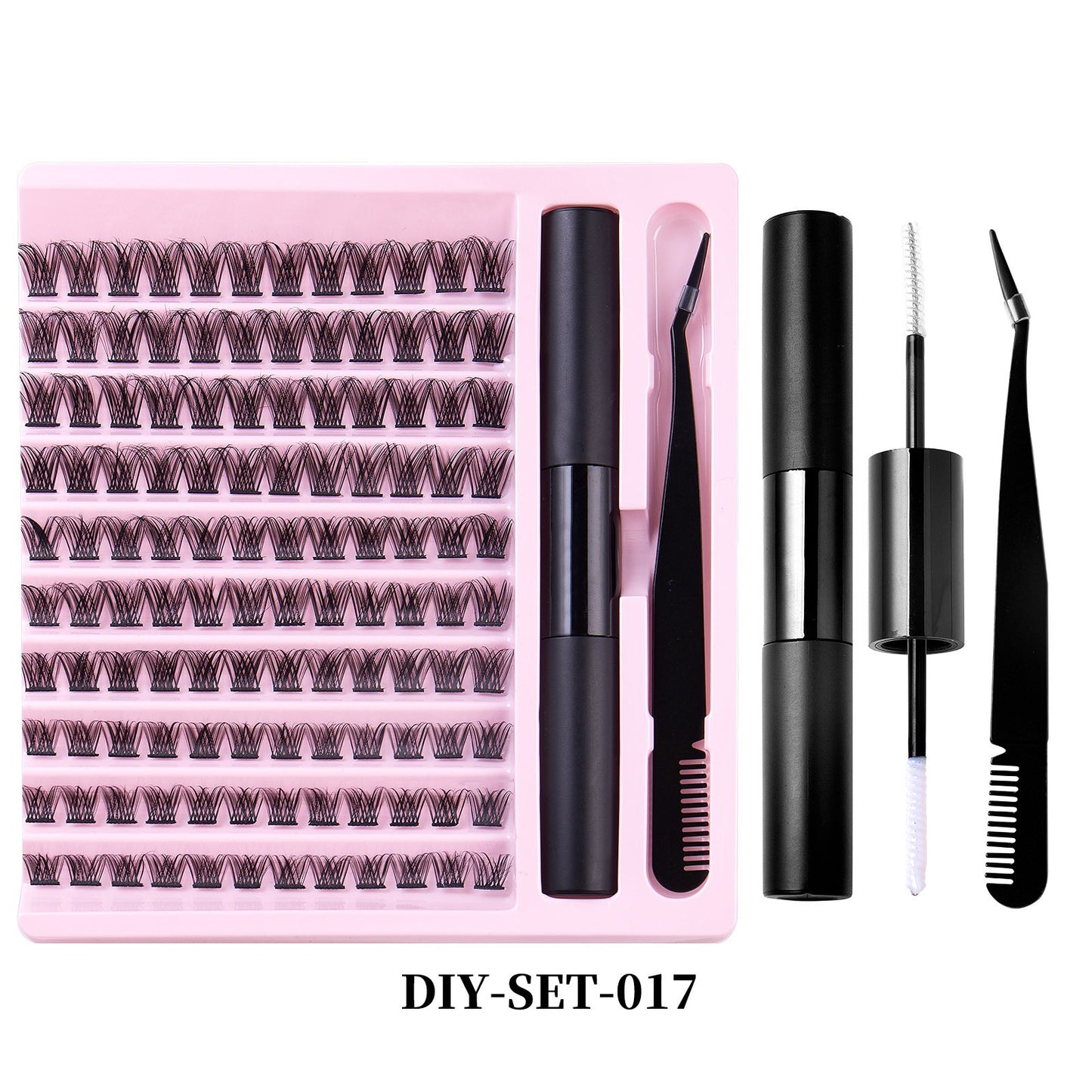 Eyelash DIY Eyelash Extensions Kit Private Label Lash Clusters DIY with Bond Seal Glue and Tweezers Set