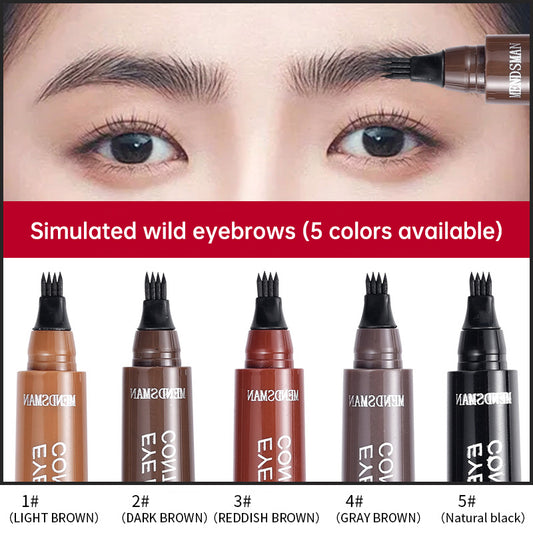 Long Lasting 5 Colors Sketch Liquid Eye Brow Pencil Waterproof Microblading Tattoo Fork Tip Eyebrow Pencil