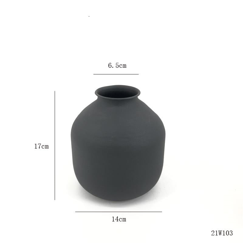 Matte Black Metal Vase: For Dried Flowers, Wedding Gifts, and Home Decor