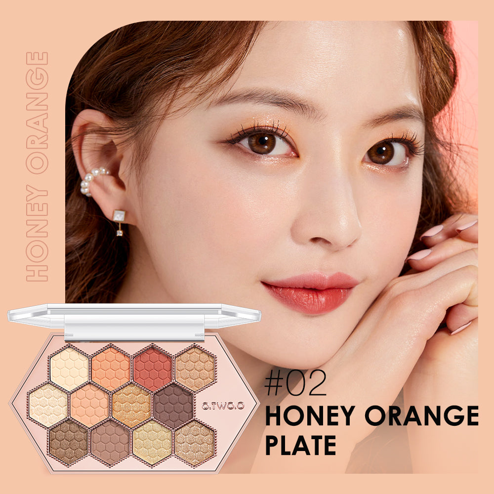 Honeycomb Hexagonal Star Diamond Eyeshadow Palette Taro Powder Honey Earth Eyeshadow Natural Highlight 12 Colors